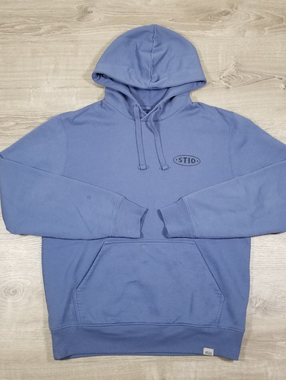 Stio Giddy Up Ride Wyoming Hoodie Mens Size Medium Blue Country Cowboy